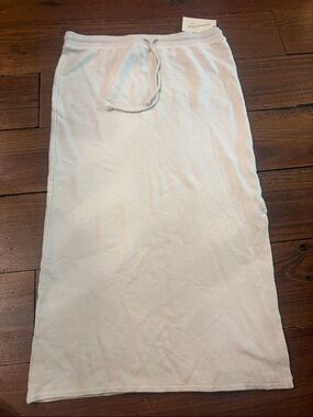Universal Thread Beige Drawstring Knit Midi Skirt